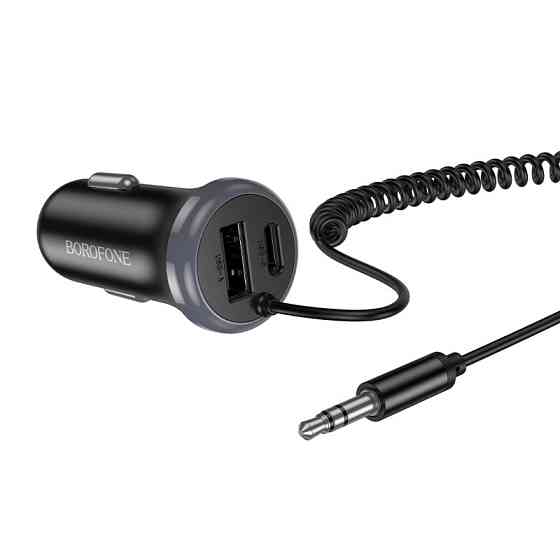Bluetooth-ресивер BOROFONE BC64 Contento dual-port car BT receiver with built-in cable Black Одесса