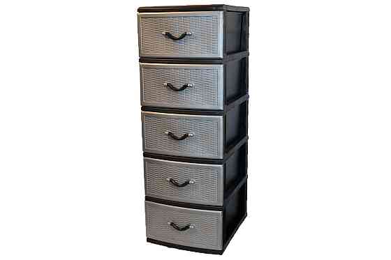 Комод пластиковый Style black (Стиль) 5 ящиков 48х38х109 Одесса