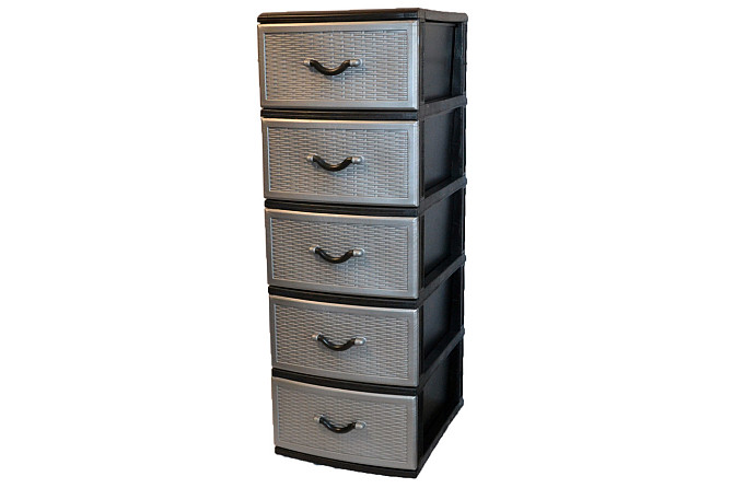 Комод пластиковый Style black (Стиль) 5 ящиков 48х38х109 Одесса - изображение 1