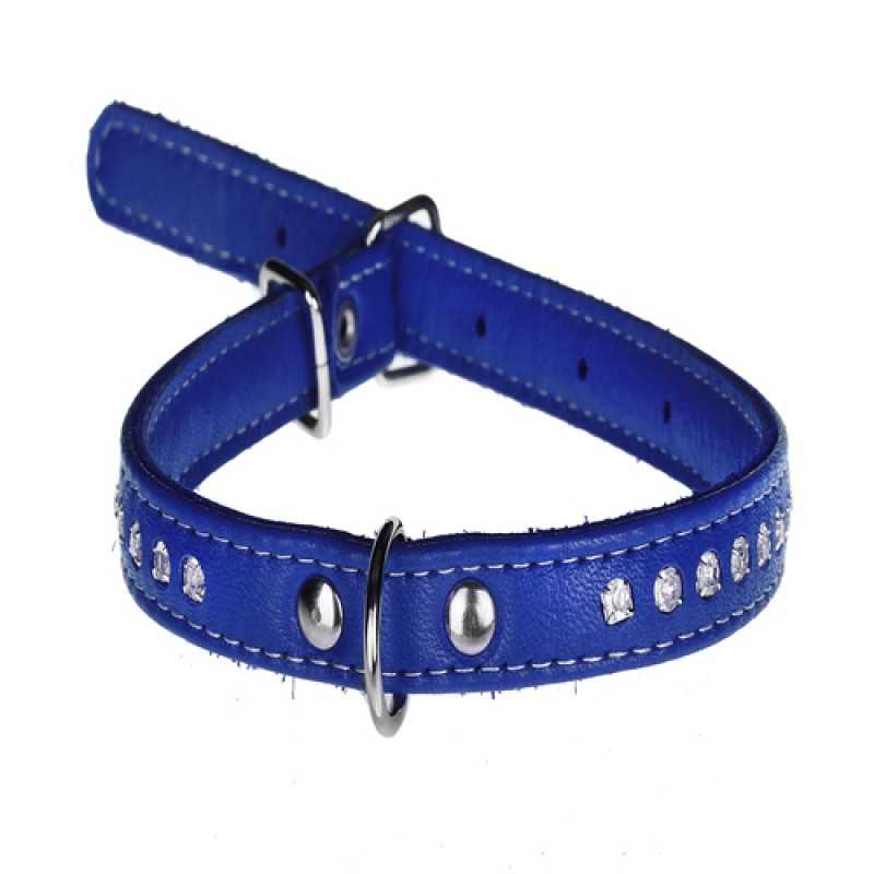 Нашийник 2491 20мм "Люкс" 1-сторонній прикрашений стразами Чорний Вінниця - фото 1