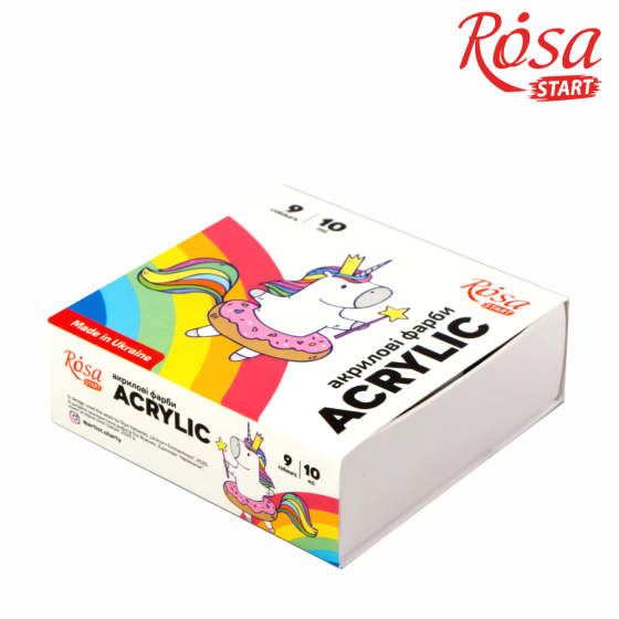 Набір акрилових фарб Unicorn 9×10мл ROSA START Київ