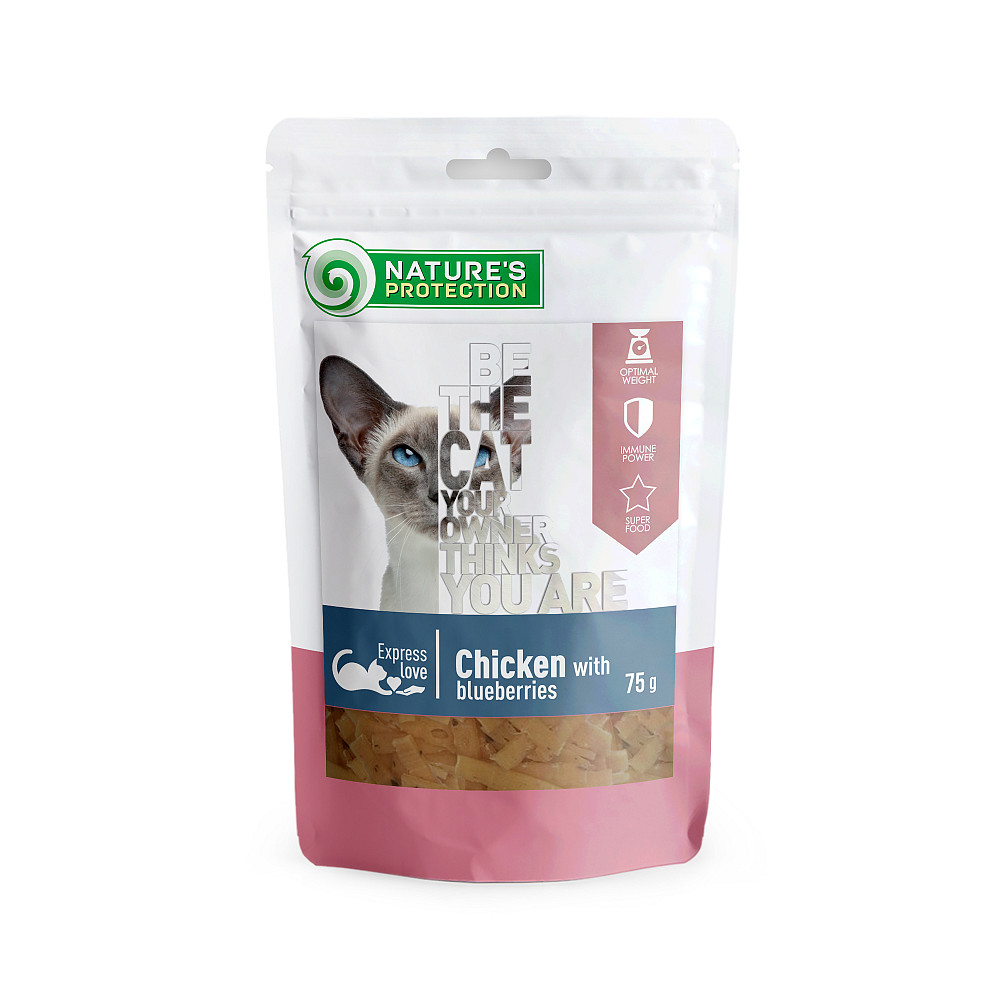 Nature's Protection Chicken with blueberries Ласощі для котів снеки з курки з чорницею, 75 г Київ - фото 1