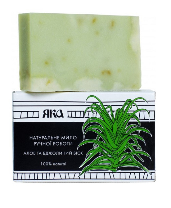 Мыло туалетное натуральное ручной работы Алое и пчелиный воск ЯКА 75 г Киев - изображение 1