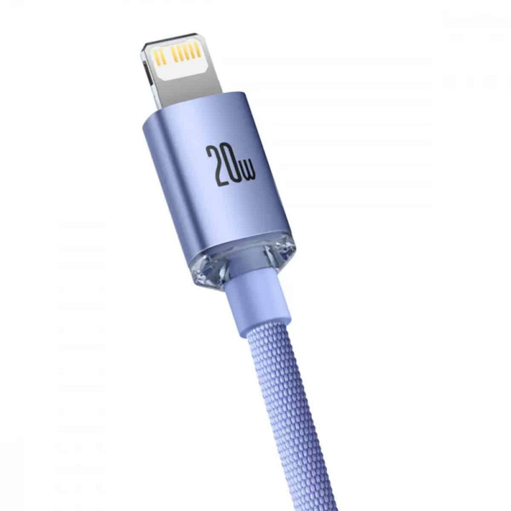 Кабель Baseus Crystal Shine Series Fast Charging Data Cable Type-C to iP 20W 1.2m Purple Київ - фото 3