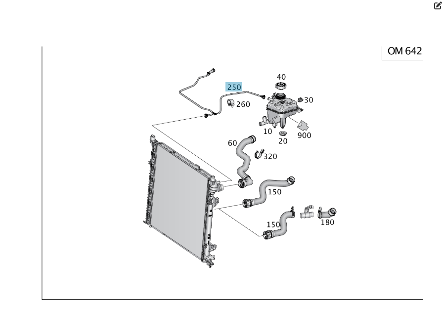 Mercedes-Benz  A1665001391 Трубка між розширювальним бачком і радіатором ML/GLE W166 GLE Coupe C292 GL/GLS X166 Одесса - изображение 2