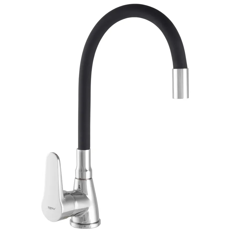 Змішувач для кухні Zerix SOP7 146 з чорним гнучким виливом   ( ZX2654 ) 28147 Харьков - изображение 1