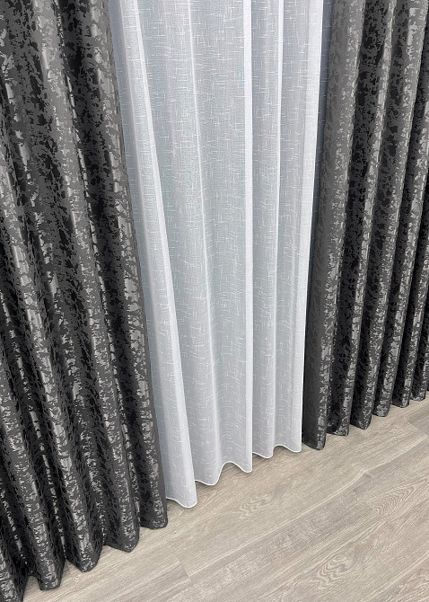 Шторная ткань лен мрамор, коллекция 