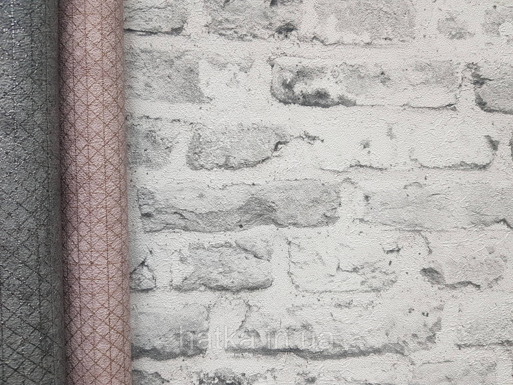 Обои виниловые на флизелине AS creation The Bos 0.53х10 под кирпич структурные белые серые Киев - изображение 3