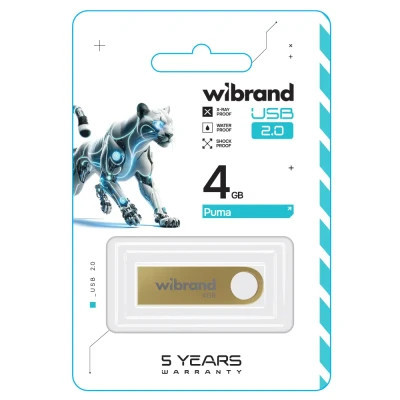 USB флеш накопитель Wibrand 4GB Puma Gold USB 2.0 (WI2.0/PU4U1G) Винница - изображение 2