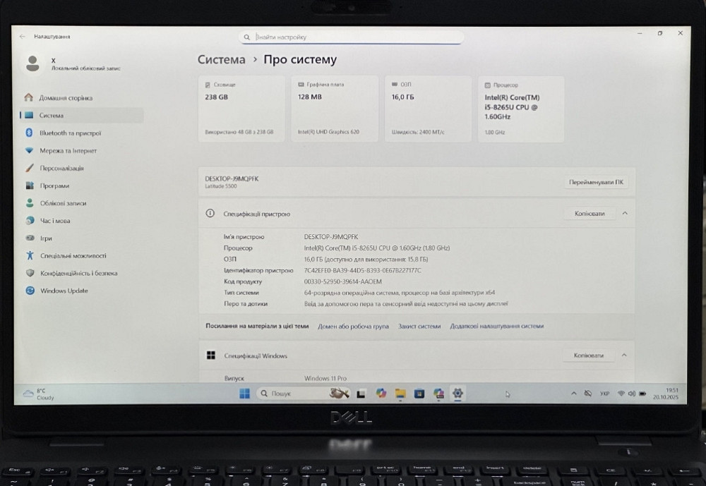 Dell Latitude 5400 14" i5 8265 16 256GB. Харків - фото 5