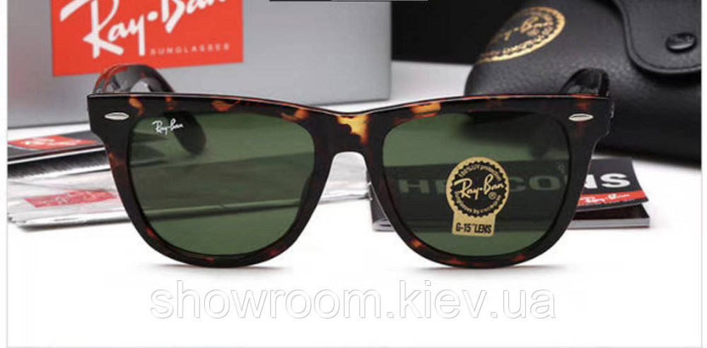 Мужские солнцезащитные очки в стиле RAY BAN Wayfarer 2140-902 LUX Киев - изображение 2