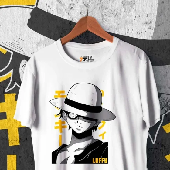 Футболка чоловіча з  принтом Ван Пис Luffy White Розмір 48 Anime0192 Дніпро