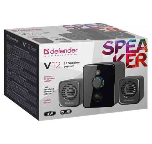 Акустическая система Defender V12 (2.1) 11W USB (Черный) Винница