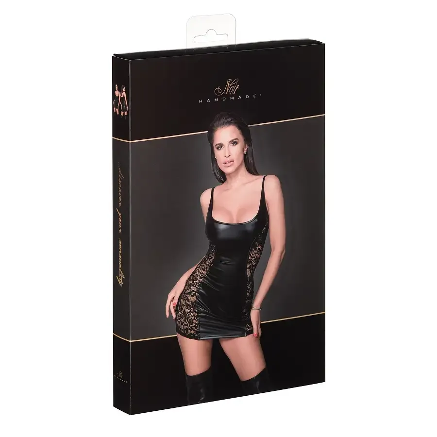 Сукня Noir Handmade F229 Powerwetlook dress with lace inserts - S Львів - фото 4