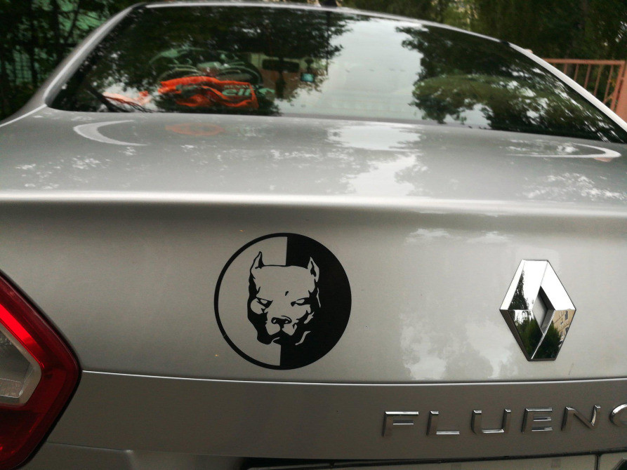 Наклейка на авто Пітбуль Чорна Київ - фото 6