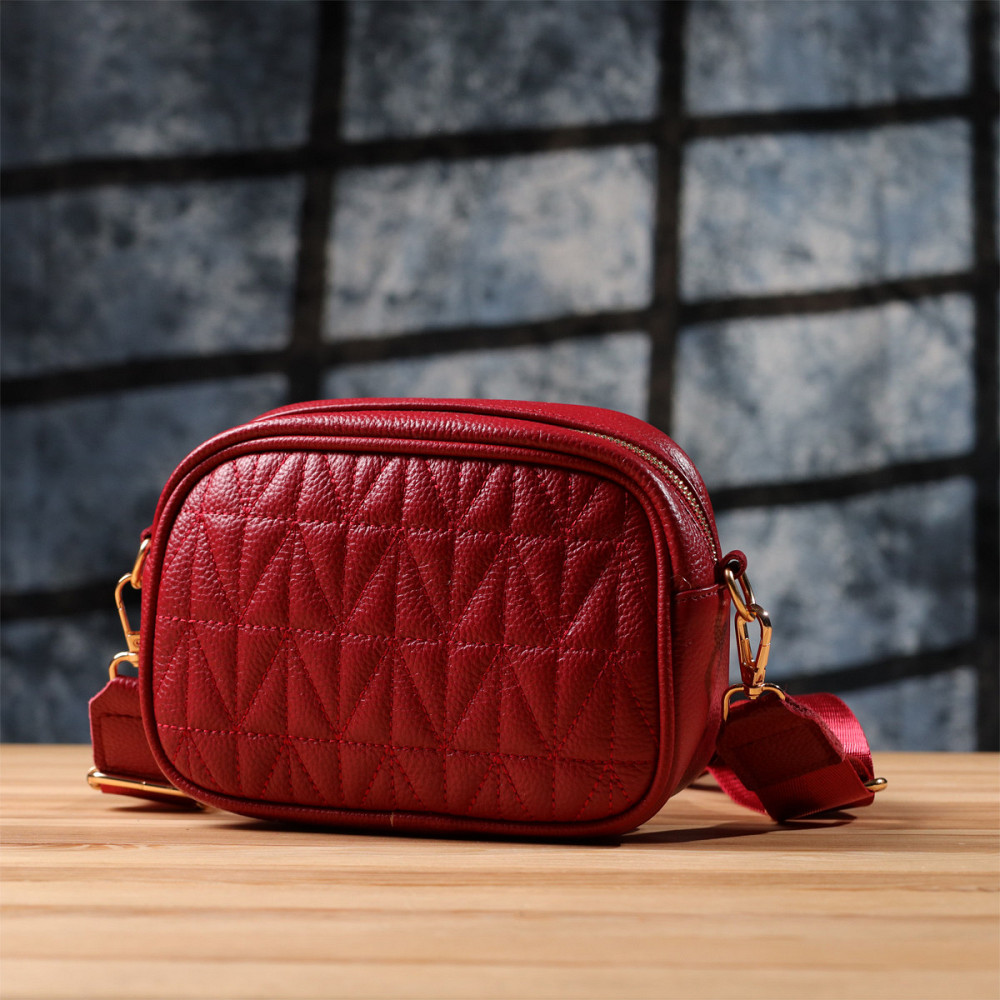 Яскрава жіноча сумка на кожен день із натуральної шкіри Vintage 22903 Червоний Київ - фото 10