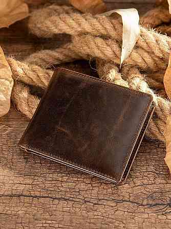 Портмоне шкіряне компактне 20240 Vintage Коричневе Київ