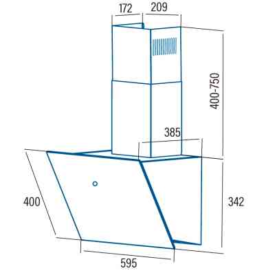Вытяжка кухонная Cata LENA 600 XGWH (02032005) Винница