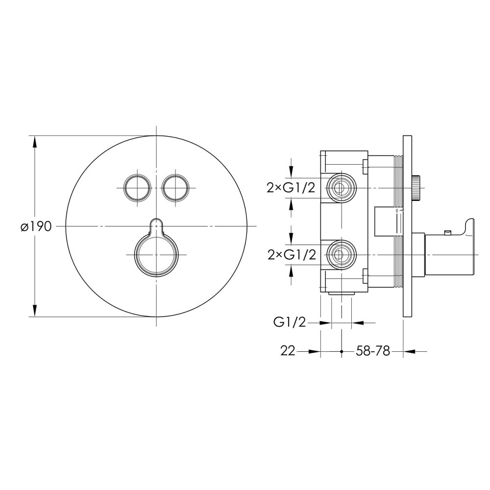 Термостат для ванни прихованого монтажу Imprese SMART CLICK на 2 споживача хром Київ - фото 2