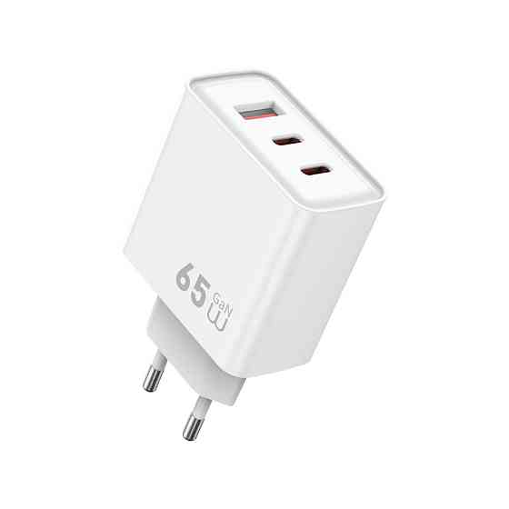Мережевий зарядний пристрій WIWU 65W Essen GaN Fast Charger 1A+2C Wi-G005 EU White Одеса