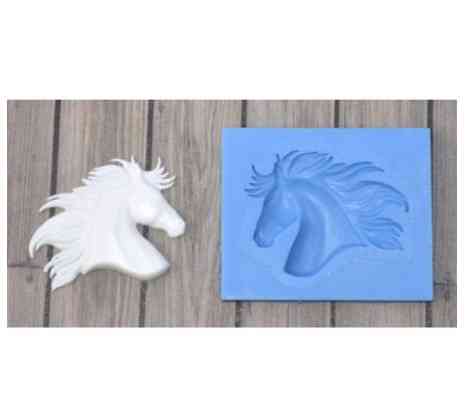 Молд силиконовый Лошадь голова 40 на 48 мм серый Киев