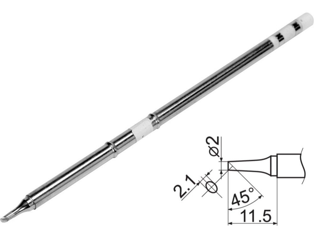 Наконечник для точкової пайки з вклад грілкою YATO заг. l= 150мм, наконеч 11,5х2,1х2 мм тип T12-BC2 Одеса - фото 1