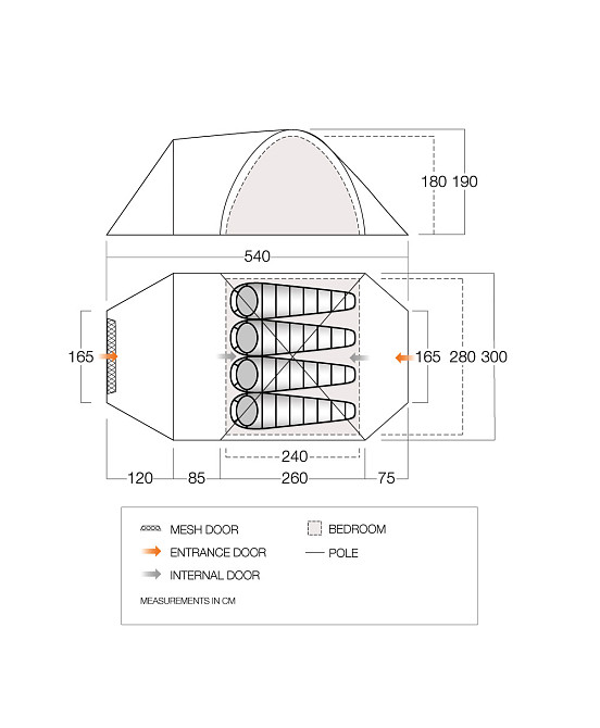 Палатка четырехместная Vango Mokala 450 Mineral Green (TETMOKALA000001) Киев - изображение 2
