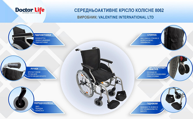 Среднеактивное кресло-коляска Doctor Life 8062 Днепр - изображение 7