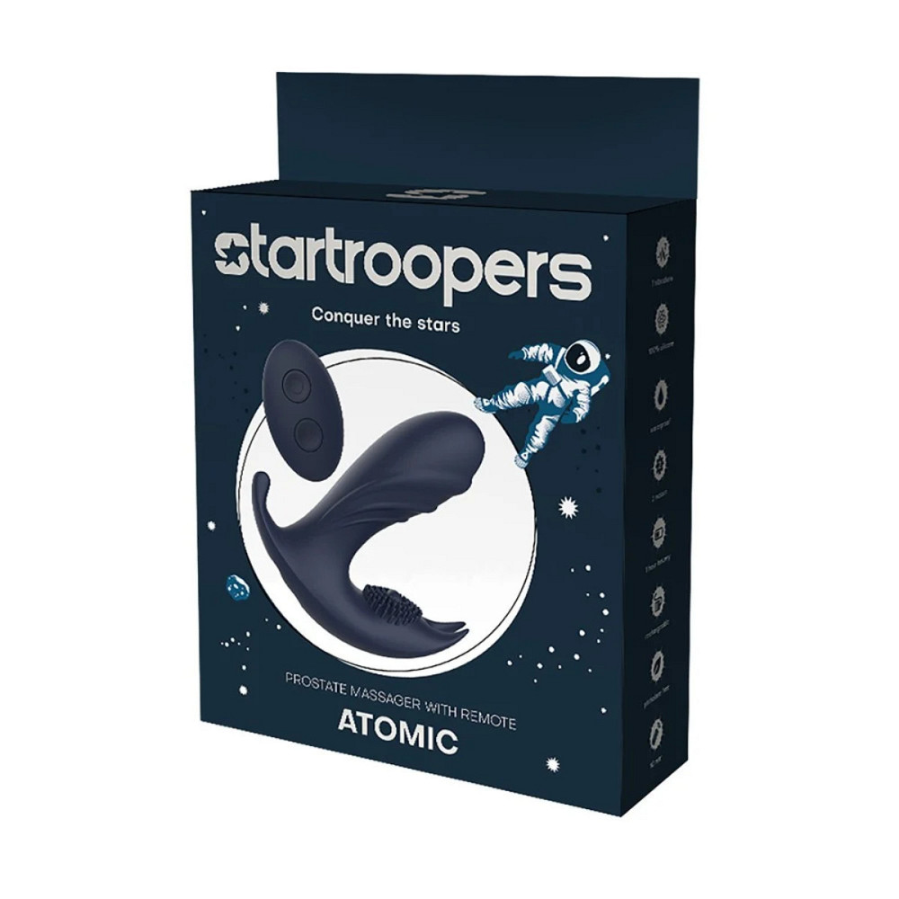 Анатомічний масажер простати з вібрацією Dream Toys Startroopers, синій, 12,5 см Sex Aura Київ - фото 2