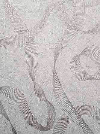 Шпалери метрові вінілові на флізеліні Sintra Vila абстракція зигзаги смуги світло-сірі сріблясті 532515 Київ