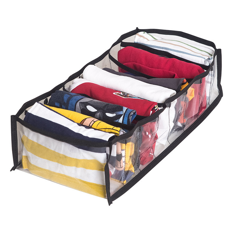 Прозрачный органайзер для трусиков и носков 8 ячеек M Pvh-m-black (Чёрный) Сумы - изображение 1