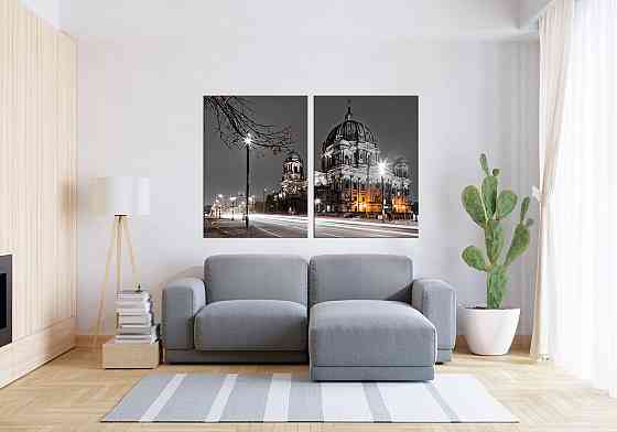 Модульная картина в гостиную / спальню  Нічне місто  TLV-2_033 90x132 см Київ