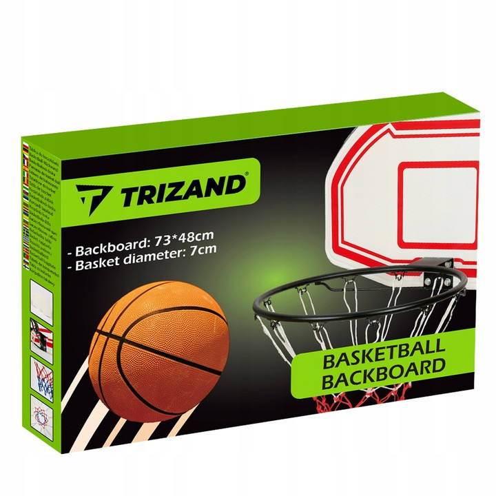 Баскетбольний щит кошик підвісний з кільцем і сіткою 73х49 см Trizand (24335) Нововолинськ - фото 8