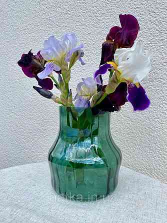 Ваза скляна 18*18*19,5 см "Анабель" зелене товсте скло Київ