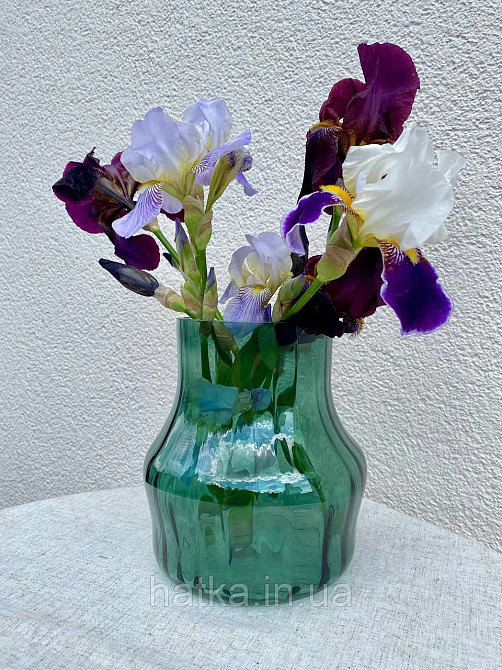 Ваза скляна 18*18*19,5 см "Анабель" зелене товсте скло Київ - фото 2