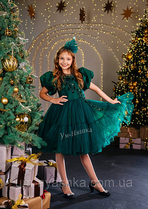 Зеленое пышное платье 128-140 Кривой Рог - изображение 4