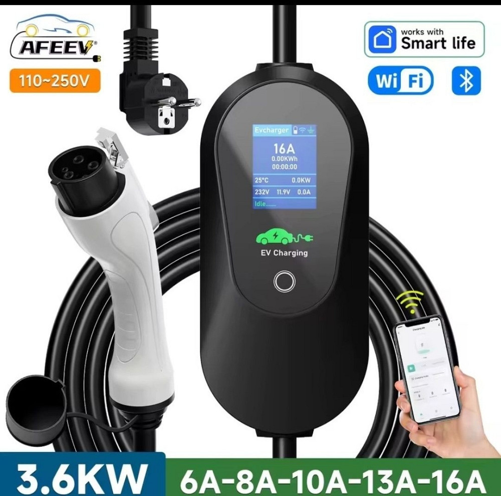3.6кВт 16А Type 1 Type 2 WiFi 3.5м кабель зарядка електромобіль. Харків - фото 8