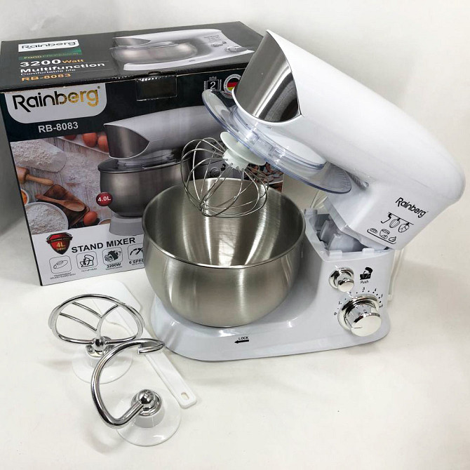 Тестомес для приготовления теста Rainberg RB-8083 3200 Вт, Бесшумный кухонный комбайн XZ-58 Львов - изображение 3