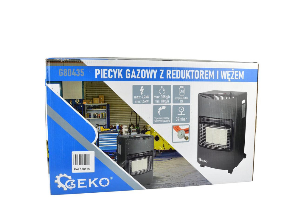 Газовий обігрівач керамічний "GeKo" потужністю 4.200 Вт в комплекті з редуктором і шлангом Київ - фото 10
