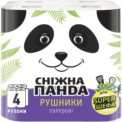 Бумажные полотенца Сніжна Панда 2 слоя 4 рулона (4823019009071) Винница - изображение 1