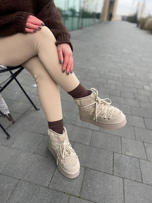 Hengji Угги жіночі HENGJI бежеві натуральна замша высота 13 см размеры 36-40 (T39-3) Коломыя - изображение 2