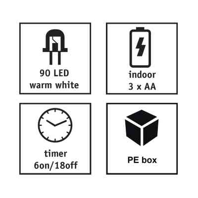 Гірлянда Luca Lighting струна, 1,74 м, теплий білий, 90 LED, таймер (8718861853278) Вінниця