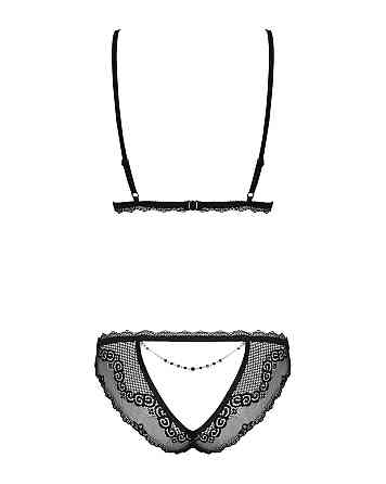 Сексуальний комплект із відкритими сосками Obsessive Millagro 2-pcs set black S/M Sex Aura Київ