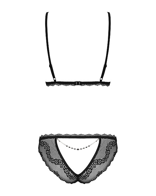 Сексуальный комплект с открытыми сосками Obsessive Millagro 2-pcs set black S/M Sex Aura Киев - изображение 6