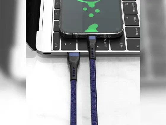 Кабель USB - micro USB 1 м, 2.4 А, алюмінієвий корпус, тканинне обплетення, QX036 Київ