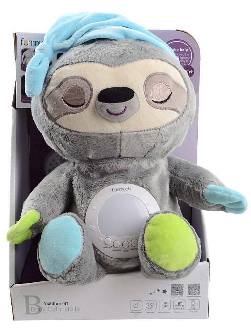 Іграшка-нічник Funmuch Лінивець з функцією колисання, проектором; колискові, білий шум (7120510) Київ - фото 1