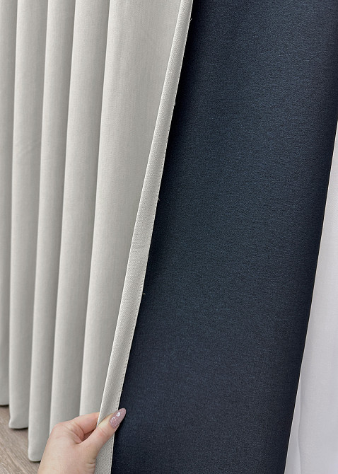 Комплект штор VR-Textil Блекаут двосторонній Scandi № 1898ш Попелястий 130х270 см 2 шт (39-154) Київ - фото 6
