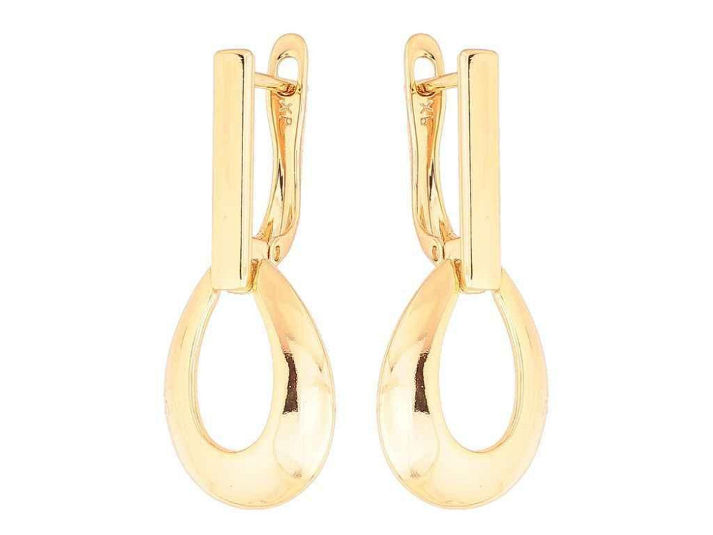 Сережки англійська застібка позолота 18K«Каплеподібні підвіски» 291521 ТМ XUPING Київ - фото 1