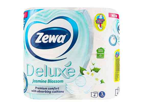 Туалетний папір 3шт 4шар Deluxe Жасмин (білий) ТМ Zewa Solmir Київ