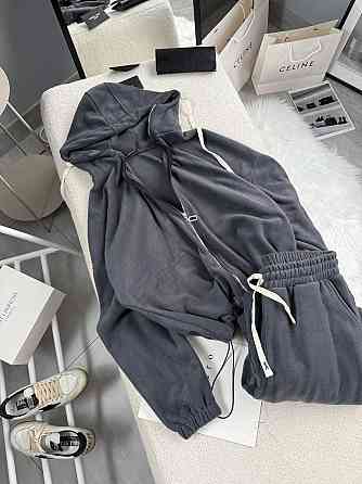 Женский теплый повседневный костюм двойка: кофта и брюки из двухстороннего флиса Графит, 48/52 Одесса